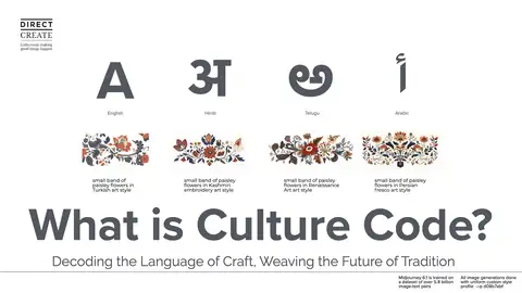 The Culture Code title in multiple scripts and craft patterns.